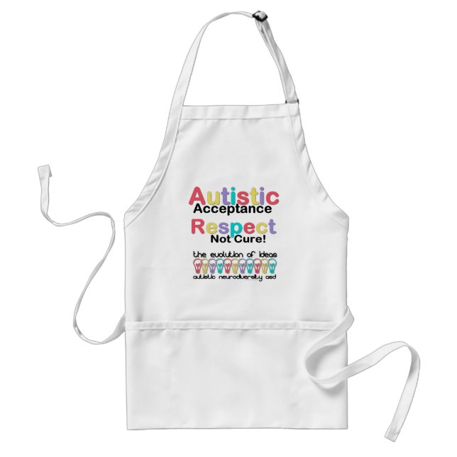 Tablier Acceptation de l'autisme, respect, pas de remède (Devant)