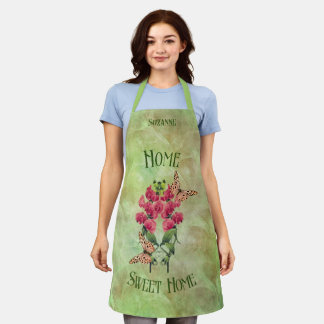 Tablier Accueil Fleurs Et Papillons Sucrés À La Maison