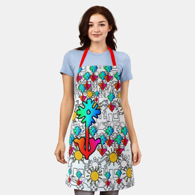 Tablier Accueil Fleurs Soleil (Porté)