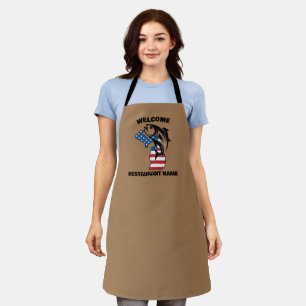 Tablier Accueil moderne saumon Michigan plan flag USA nom