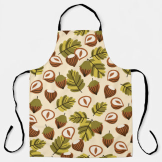 Tablier Acorns Feuilles de noisette Motif sans couture