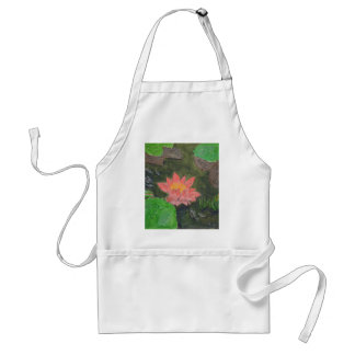 Tablier Acrylique sur toile, fleur de lys d'eau rose