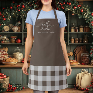 Tablier Action de grâce Rassembler Plaid Brun et Blanc