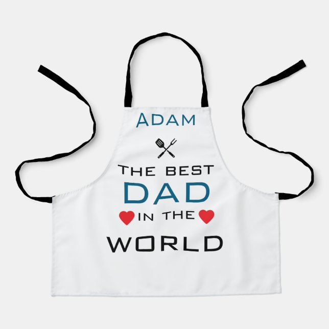 Tablier Adam le meilleur papa du monde blanc (Recto)