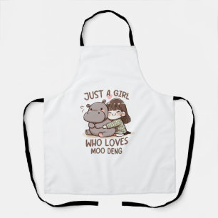 Tablier Adorable Baby Hippo, Jus Une Fille Qui Aime Moo De