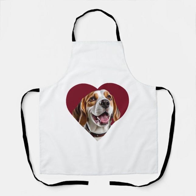 Tablier Adorable Beagle in Heart Shape Design (Recto)