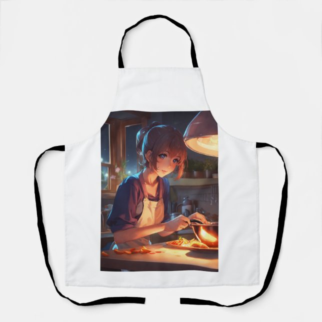 Tablier Adorable Chef Anime Apron - Cute Girl Cuisine Fun" (Recto)