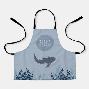 Tablier Adorable Enfants sous la mer Baleine Monogramme re