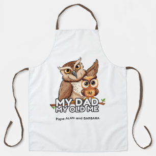 Tablier Adulte Apron : Mon Papa Mon Vieux Moi (blanc)