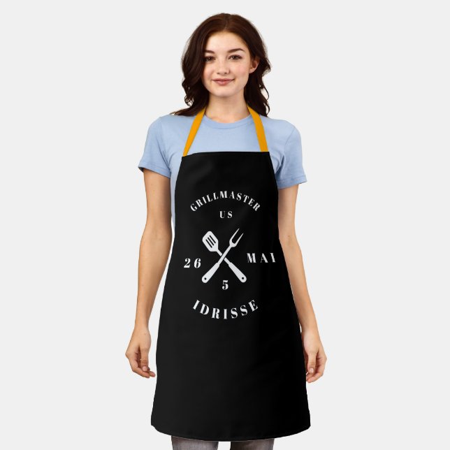 Tablier Adulte Personnalisé Moderne Rustique GRILL (Porté)