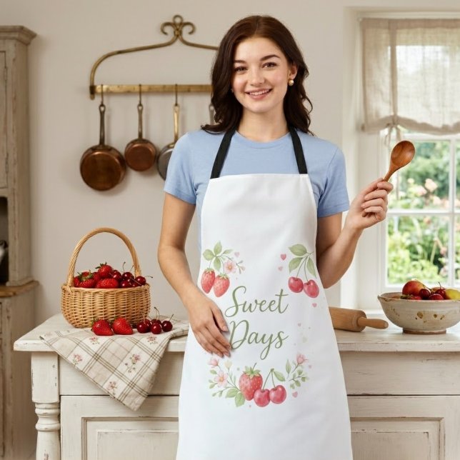 Tablier Aesthetic Strawberry & Cherry Apron (Créateur téléchargé)