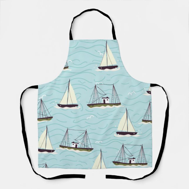 Tablier Affiche de motif de pêche nautique (Recto)