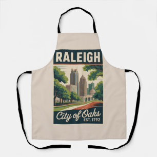 Tablier Affiche de voyage rétro de Raleigh Caroline du Nor