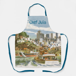 Tablier Affiche de voyage vintage de la baie de San Franci