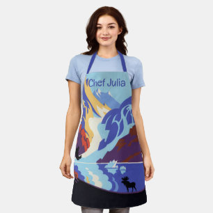 Tablier Affiche de voyage vintage de l'Alaska, Atlin et le