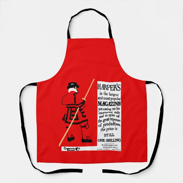 Tablier Affiche vintage du magazine Harper's Beefeater (Recto)