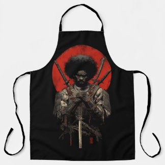Tablier Afro Samurai Warrier Apron - Bold Red Sun Japonais