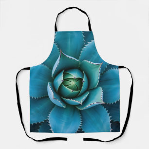 Tablier Agave Succulent Géométrique Turquoise Vibrant en M