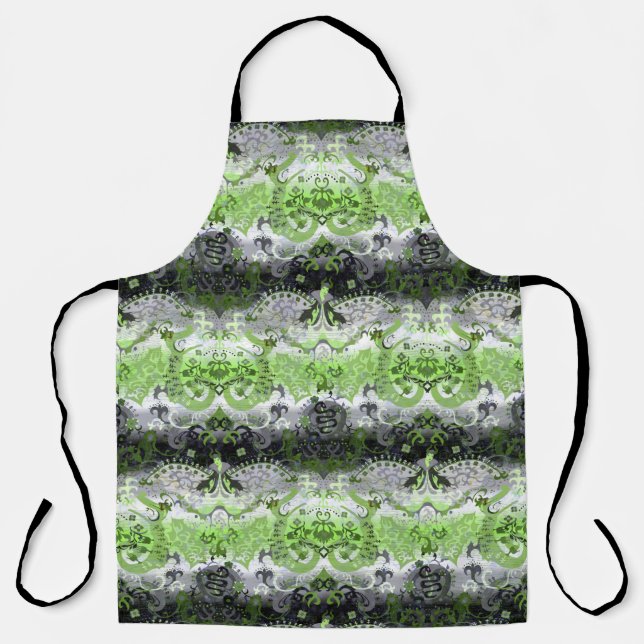 Tablier Agender Dragon Damask - Agender Pride couleurs dra (Recto)