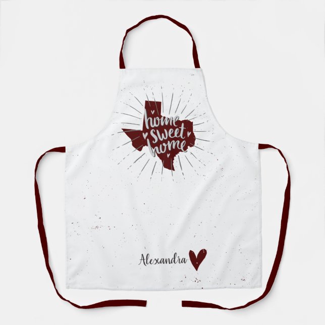 Tablier Aggie Maroon Home Sweet Home Texas (Recto)