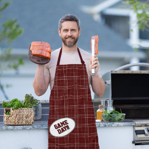 Tablier Aggie Maroon Plaid Motif Jour