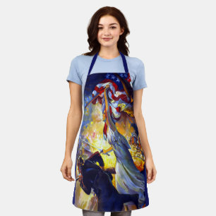 Tablier Aigle à drapeau américain vintage Patriotique Lady