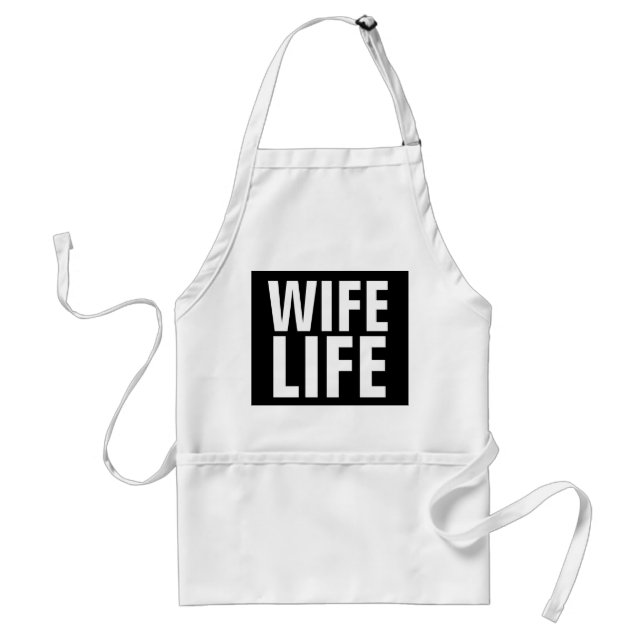 Tablier Aire de cuisine WIFE LIFE, Cadeau Mariage (Devant)