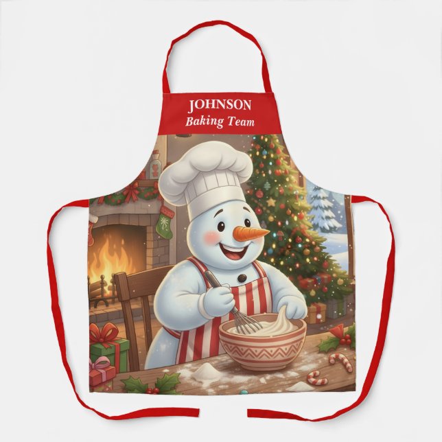 Tablier Aire de cuisson Snowman Holiday (Recto)