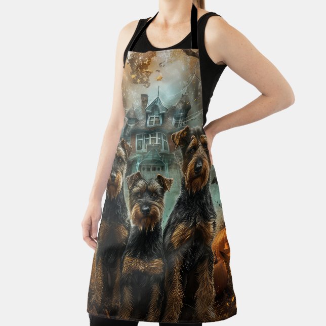 Tablier Airedale Halloween nuit chien délice (Insitu)