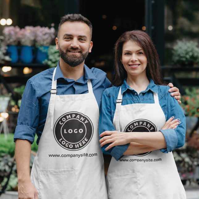 Tablier Ajouter votre site Web d'entreprise et votre logo  (Créateur téléchargé)