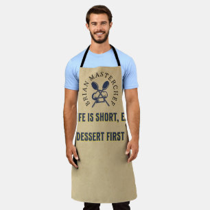 Tablier Ajoutez votre nom Funny disant Rustic masterchef P