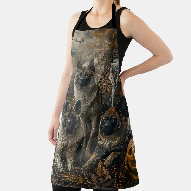 Tablier Akita Halloween Chien de nuit plaisir (Insitu)