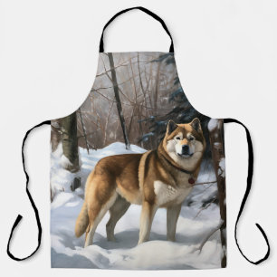 Tablier Akita Qu'il neige Noël
