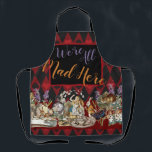 Tablier Alice Aventures avec le Chat de Cheshire Fou du Pa<br><div class="desc">Ce nouveau design coloré est basé sur les dessins classiques originaux des Aventures d'Alice au Pays des Merveilles, datant des années 1800, montrant la folle fête du thé avec Alice, le Chapelier Fou, le Chat de Cheshire et le Lapin Blanc ainsi que divers personnages originaux. Tiré des Aventures d'Alice au...</div>