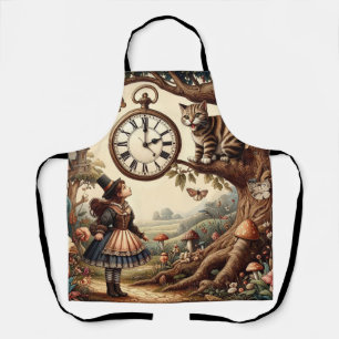 Tablier Alice et Chat du Cheshire : Fantaisie Merveilleuse