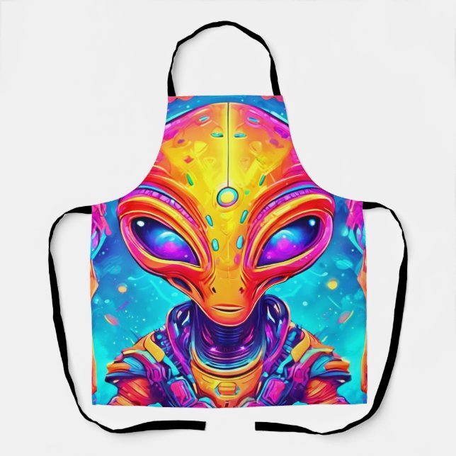 Tablier Alien de Cyborg galactique avec Neon Glow (Recto)