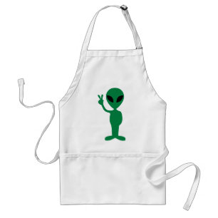 Tablier Alien de Peace Little Green Man Silhouette