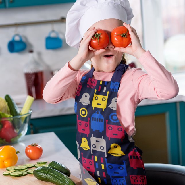 Tablier Alien Doodle vaisseau et Motif robotique (robot apron)