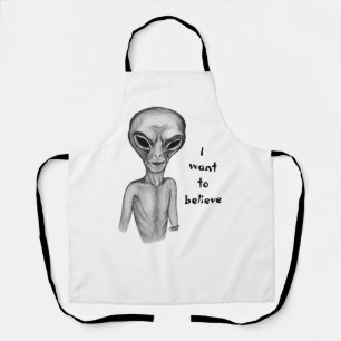 Tablier Alien gris, je veux croire