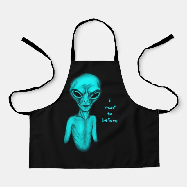 Tablier Alien, je veux croire (Recto)