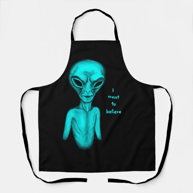 Tablier Alien, je veux croire (Recto)