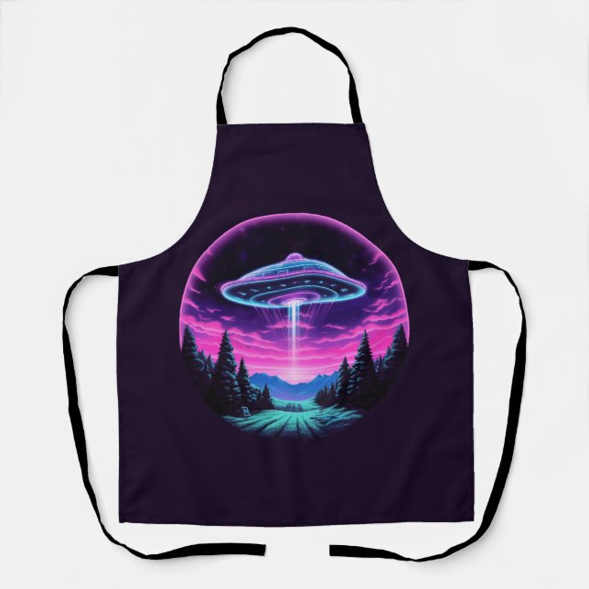 Tablier Alien vaisseau spatial rétro futuriste (Recto)