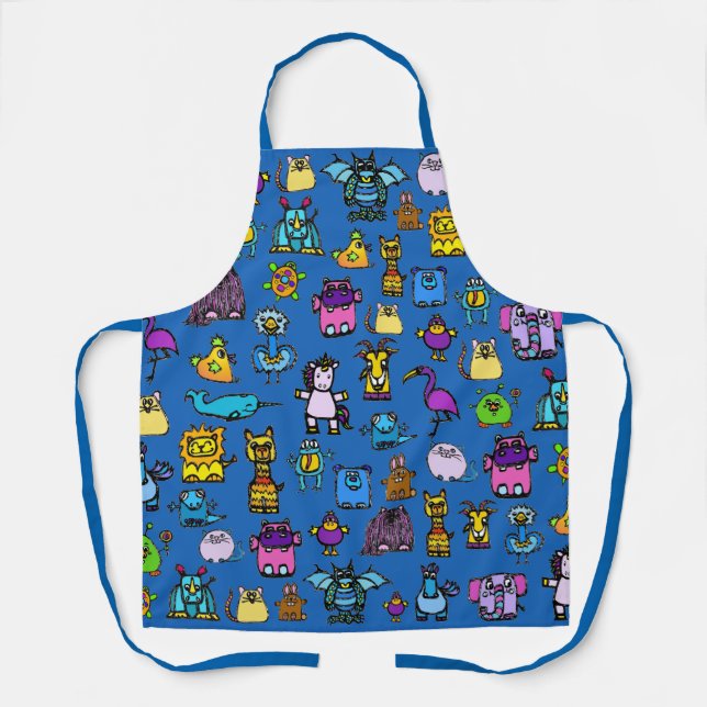 Tablier All-Over Print Apron - Blue (Adult) (Recto)