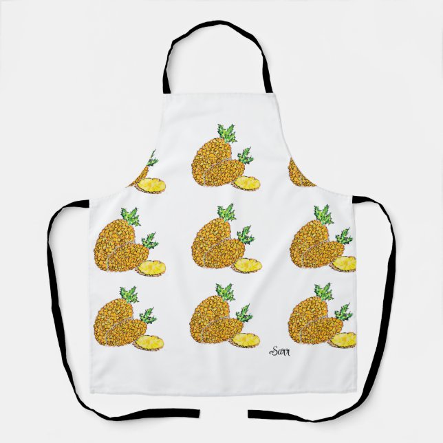 Tablier All-Over Print Apron  : Pineapples  (Recto)