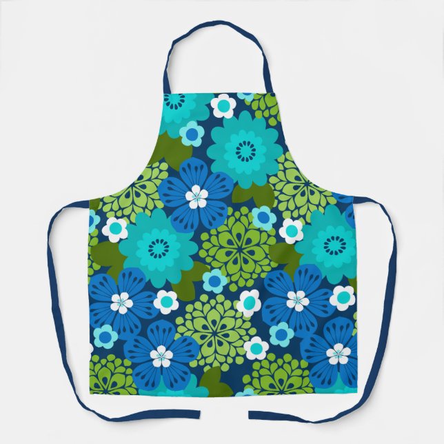 Tablier Allana Garden Hawaiian Graphical Floral - Cool (Recto)