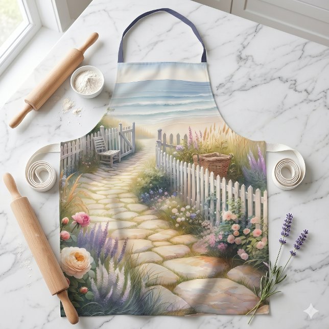 Tablier Allée de jardin de campagne au bord de la mer (Cottage Garden Path to the Sea Apron)