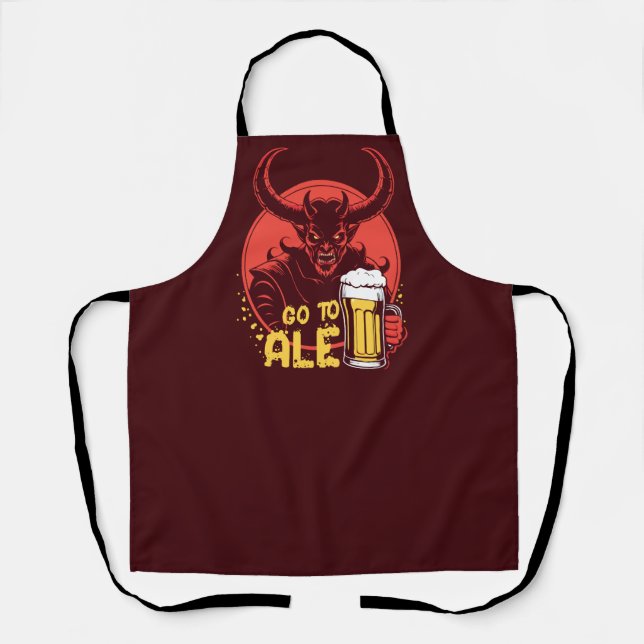 Tablier Aller à Ale - Satan buvant de la bière (Recto)