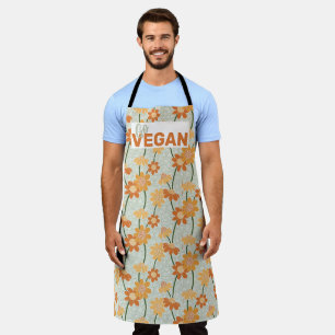 Tablier Allez, vegan ! Joli rétro muté fleurs des années 1