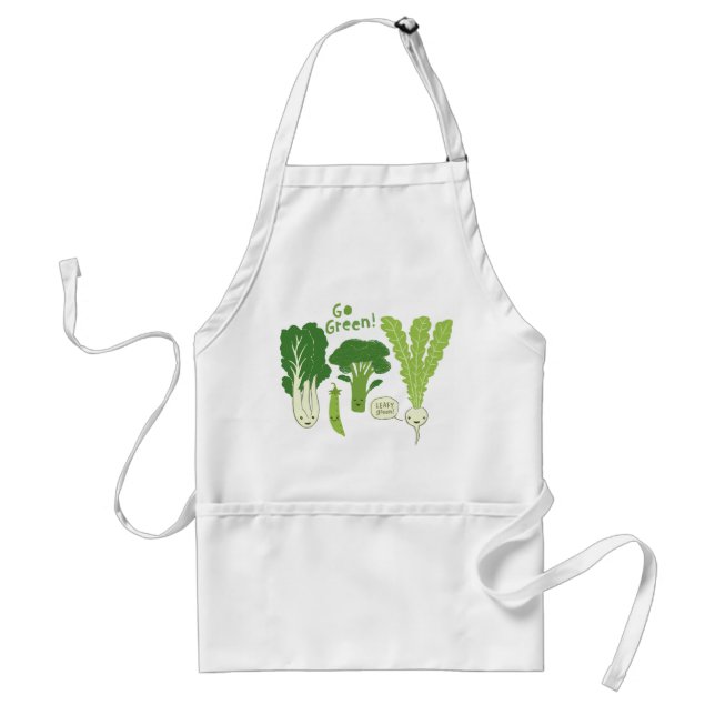 Tablier Allez Vert ! (Vert Feuillu !) Légumes de Jardin He (Devant)