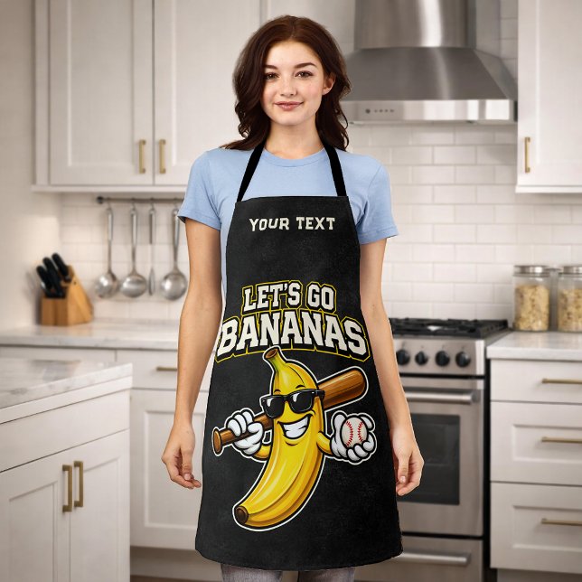 Tablier Allons Bananes Baseball Rétro Banane Drôle (Créateur téléchargé)